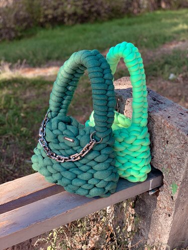 Chunky bag knit pattern PDF and video tutorial - Crochet