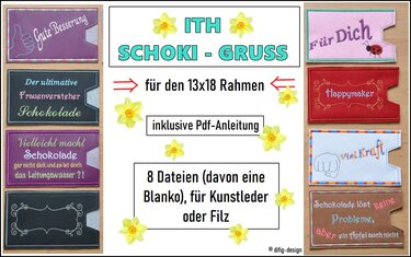 ITH Stickdatei Schoki-Gruss für den 13x18 Rahmen - Sticken