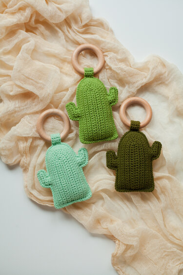 Cactus Baby Rattle - Crochet Pattern