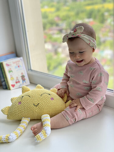Plush pattern of pillow Sun EASY Amigurumi Crochet Pattern (PDF file)