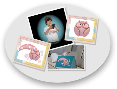 Eule Regenbogen Sterne Digital Paper Clip Art rosa Ephemera - Basteln