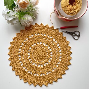 Following the Sun Doily - Crochet