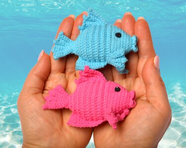 Crocheted set Underwater creatures. Amigurumi pattern.
