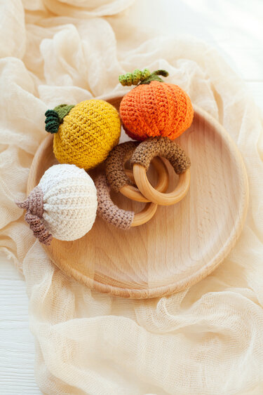 Pumpkin Baby Rattle Crochet Pattern