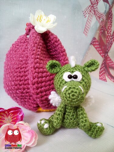 272 Crochet Pattern - Little Dragon - Amigurumi PDF file by Knittoy