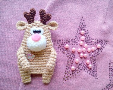 274 Crochet Pattern - Reindeer Brouch, aplique, decor - Amigurumi PDF file