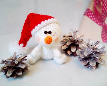 279 Crochet Pattern - Little Snowman with a hat - Amigurumi