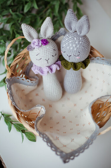 Bunny Soft Baby Rattle - Crochet Pattern