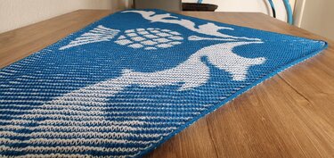 Scottish Thistle, Shadow Knitting, Illusion Knitting, Motif Shawl