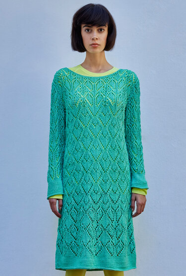 Strickanleitung: Ajourmusterkleid in Grün - Bild 3