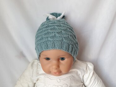 Strickanleitung Babymütze, Baby-Mütze ca. 5 - 12 Monate, Bogenmuster #299 - Bild 16