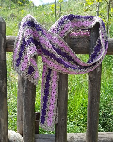 "Faya" - scarf, stole, poncho or blanket floral pattern - crochet pattern