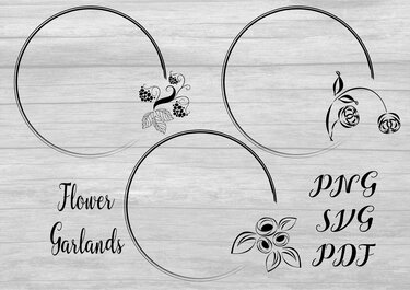 Clipart cricut digital Paper Kränze Blumenkränze plotten Plotter - Plotting