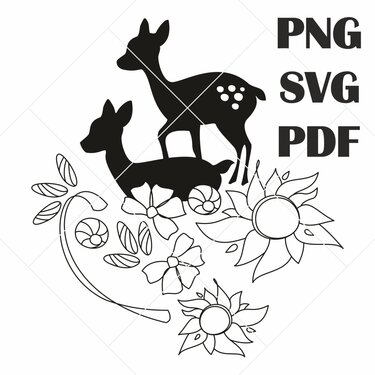 Clipart cricut digital Paper Reh T-Shirt Druck Kartengestaltung Wandbild - Basteln