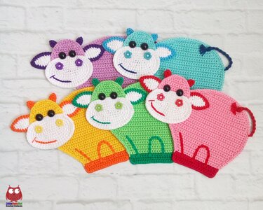 267 Crochet pattern - Cow or Bull Ox, decor, hotpad, coaster, placemat