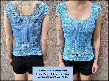Häkelanleitung Pulli oder Shirt "Sommerromanze" - alle Größen - Bild 5