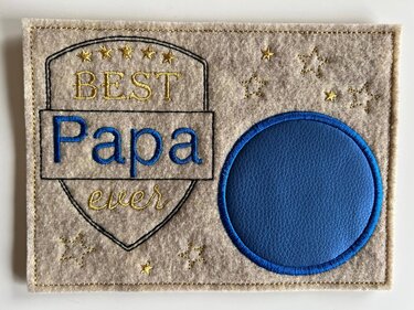 Stickdatei Papa Mug Rug Tassenteppich - Sticken