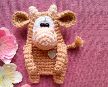 268 Crochet Pattern - Cow Bull Ox Brouch Brooch, aplique, decor, pin, deer