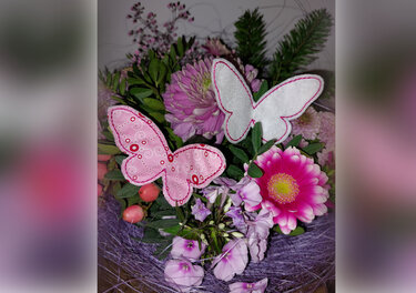 Stickdatei Schmetterling 3D Rahmen 10x10 (4x4"), 2 Größen, Flügel - Sticken