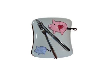 Stickdatei Glücksschweinchen Rahmen 10x10 (4x4"), 5 Dateien, 2 Größen - Sticken