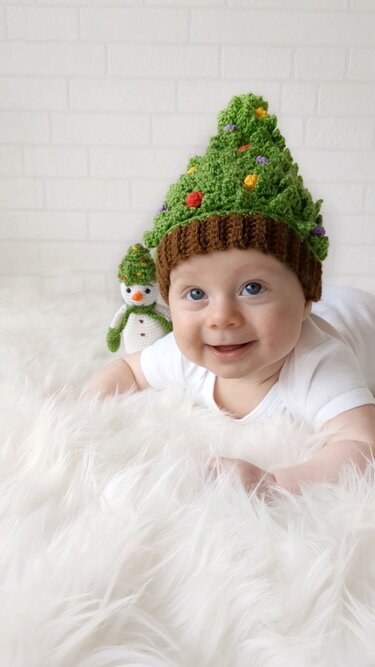 Christmas Tree Baby Hat crochet pattern - Image 9