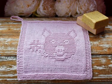 Strickanleitung Waschlappen / Spültuch "Glücksschwein" - ganz einfach