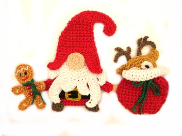 Christmas Gnome 3 crochet pattern applique