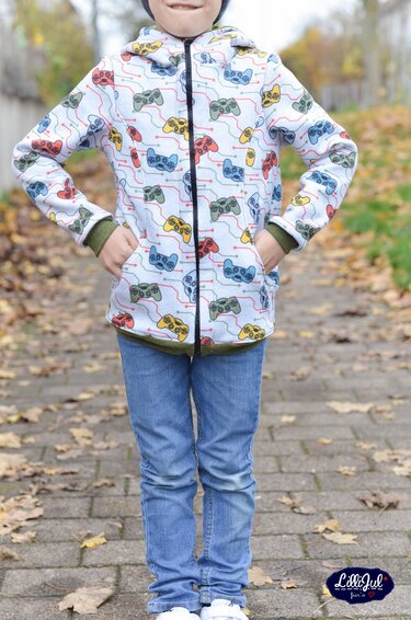 Sweatjacke Kinder – E-Book Schnittmuster Gr. 74-176 – dein Manuc #129 - Nähen