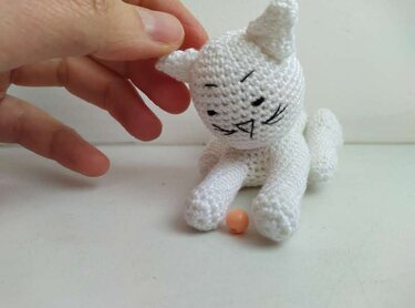 Crochet White cat, amigurumi kitten, snowcat