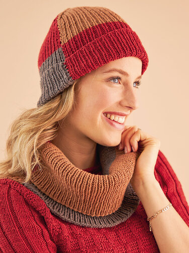 KURZARMPULLI KARO-LOOK + Mütze + Loop - Bild 2