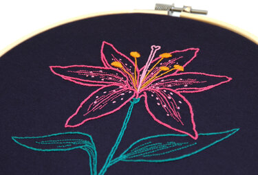 Embroidery Pattern Lily Flower