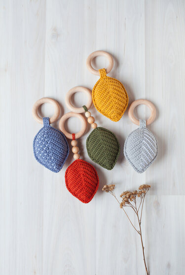 Leaf Baby Rattle Crochet Pattern