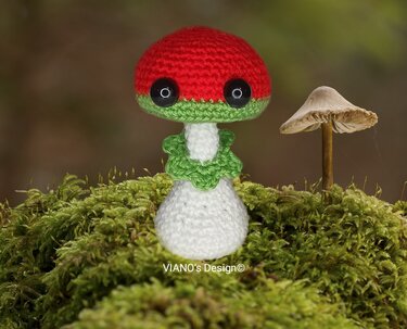 Cute Crochet Mushroom Amigurumi Pattern - No Sew Technique