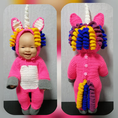 Puppenkostüm Einhorn 39 cm - Bild 3