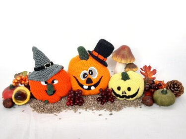 Halloween Kürbisse - Häkelanleitung