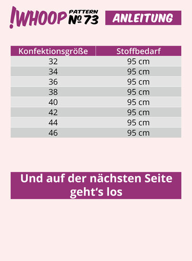 !Whoop No 73 Strandshirt Schnittmuster & Nähanleitung 32-46