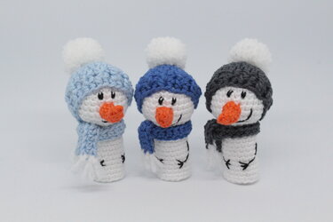 H&auml;kelanleitung Fingerpuppe Schneemann - Häkeln