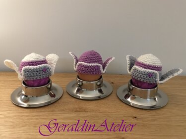 Deko / Eierwärmer „ Wintermützen “ - Häkeln