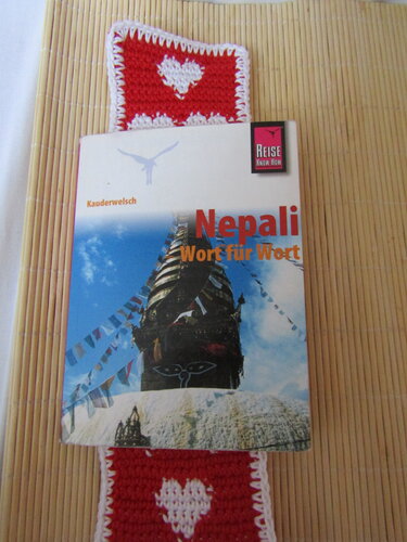 Lesezeichen Herz - einfache Arbeit zum Einstieg in die Tapestry-Technik - Häkeln