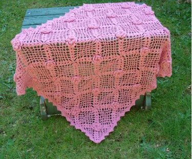 Rose Trellis Baby Blanket - PB-104 - Crochet