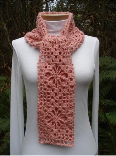 Spider Web Lace Scarf - PA-302 - Crochet