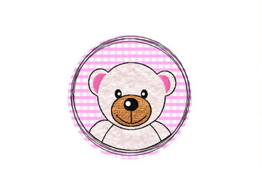 Stickdatei Doodle Button Bär - Rahmen ab 10 cm x 10 cm - Sticken