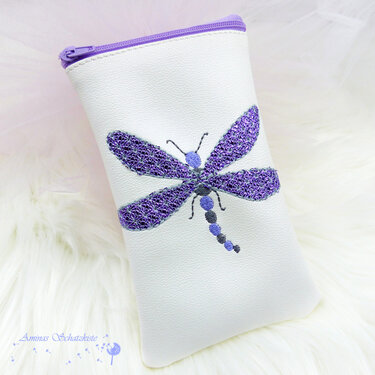 Applikation Libelle für farbige Stickfolie, zwei Größen - Sticken