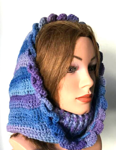 warmer Rollkragen mit Hoodie - Häkeln