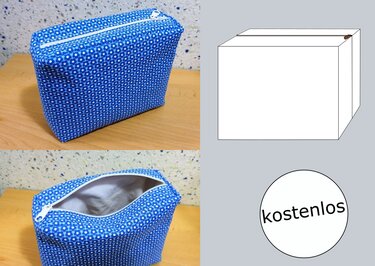 Utensilo mit Reißverschluss Schnittmuster E-Book 14x12x5 cm, leicht für Anf - Nähen