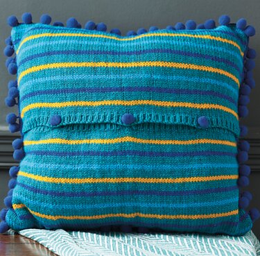 True Colours Peacock Cushion Knitting Pattern
