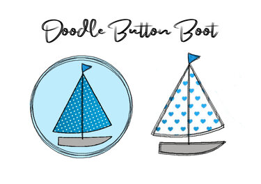 Stickdatei Doodle Button Boot - Rahmen ab 10 cm x 10 cm - Sticken