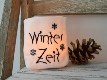 ITH Lichterbeutel klein Weihnachten für ein LED Teelicht - Sticken