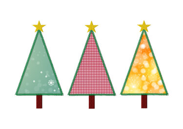 Stickdatei Weihnachtsbaum Applikation - vier Größen - Sticken