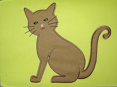 Katze Stickdatei Silhouette und Stoff-Applis - Sticken